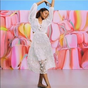 🎉 5/$125 NEW Alexis X Target Lace Long Sleeve Midi Dress Ivory Size 2X